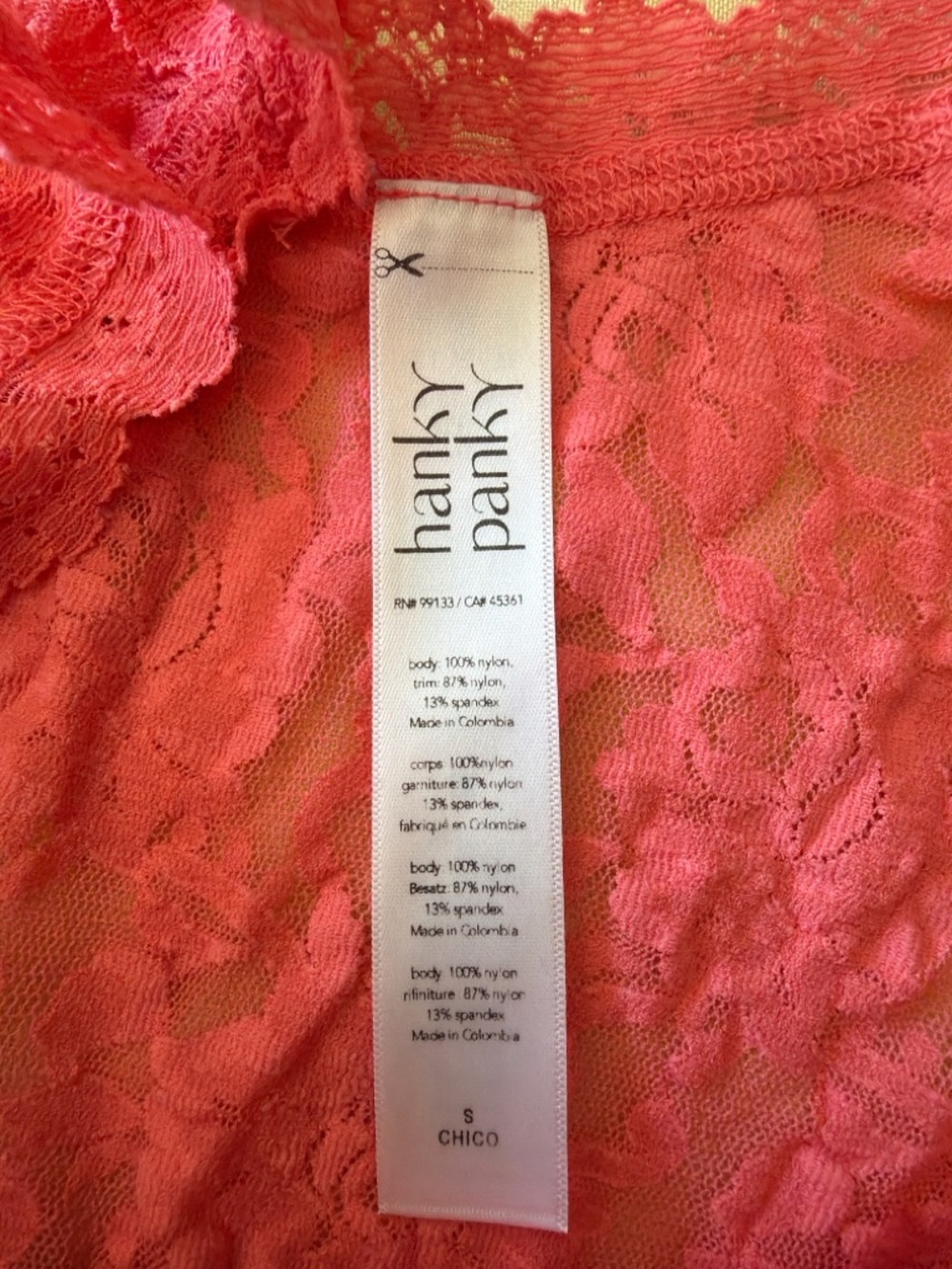Hanky Panky Signature Lace Camisole Coral Pink Lace Tank Top Small - Picture 4 of 7
